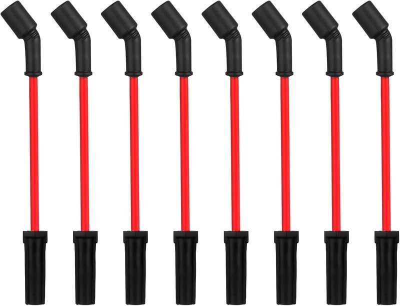 Ozikutech 8 Pcs Spark Plug Wires Set Compatible with Chevy Silverado Tahoe Suburban Avalanche GMC Sierra Yukon Cadillac Escalade, Replace for 48322R 48322 9748HH 9748UU, with 4.8 5.3 6.0 6.2 LS v8 - Image 1